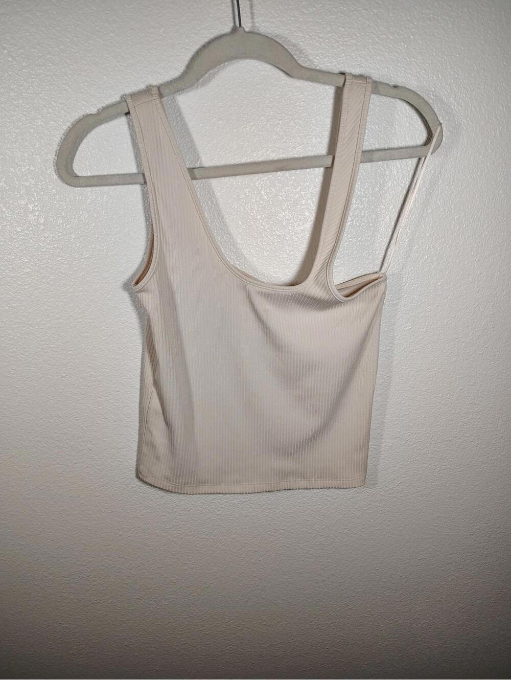 Mng Top Size Small Rare Sleeveless Beige Ribed Spring Summer Short Boho Bohemian